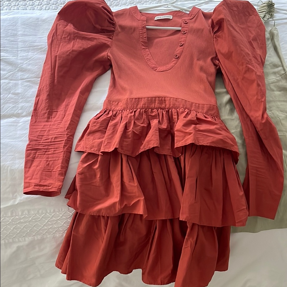 Ulla Johnson Coral Layered sz small women Dress 35” shoulder to hem - Picture 3 of 10